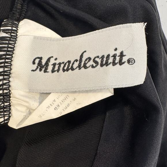 MiracleSuit Womens Jena One Shoulder One Piece Size 16 Black Mesh Slimming Beach - Picture 8 of 16